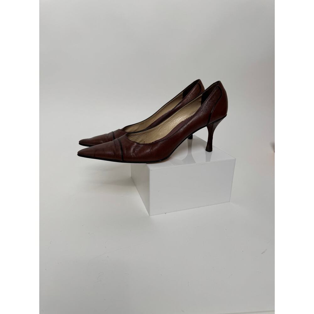 Gucci Brown Leather Pump Heels Size 11 - Picture 9 of 11